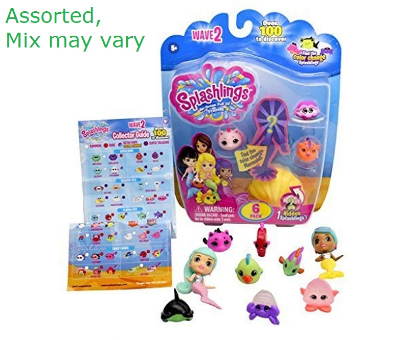 Splashlings Wave 2 Figure Confezione da 6 15x17,5