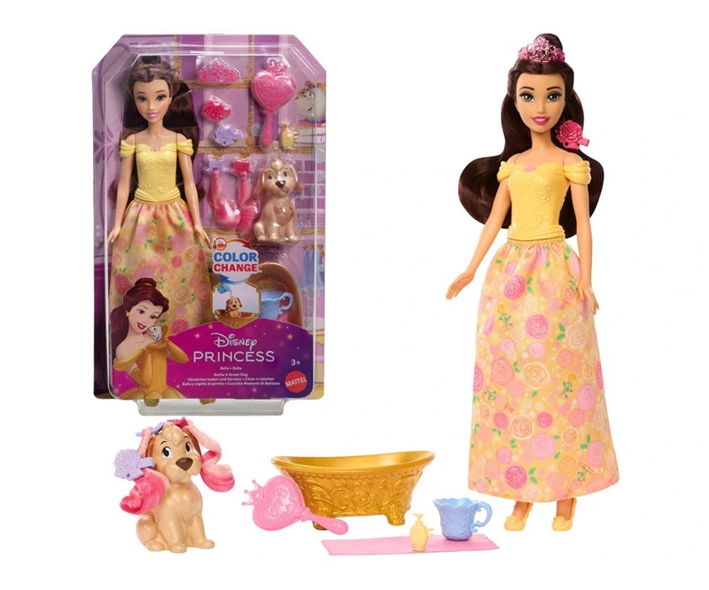 Disney Princess Belle Bagna e Spazzola il Cane 20x