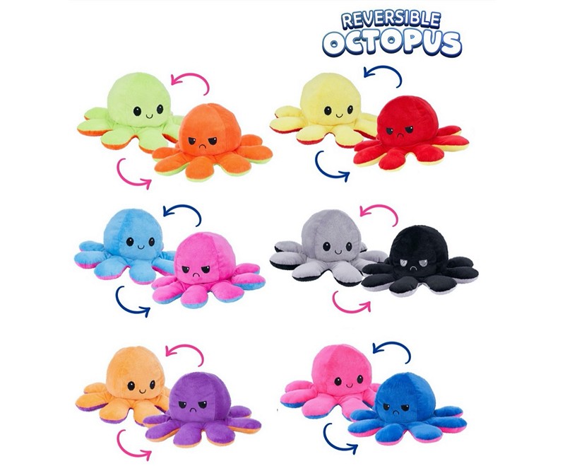 Polpi reversibili 6 assortiti 30cm Alta qualità