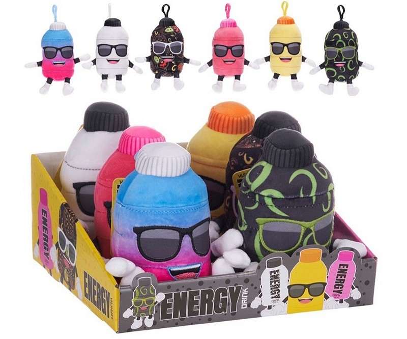 Energy Drink Peluche Bagclip 6 assortiti 13cm (Ser