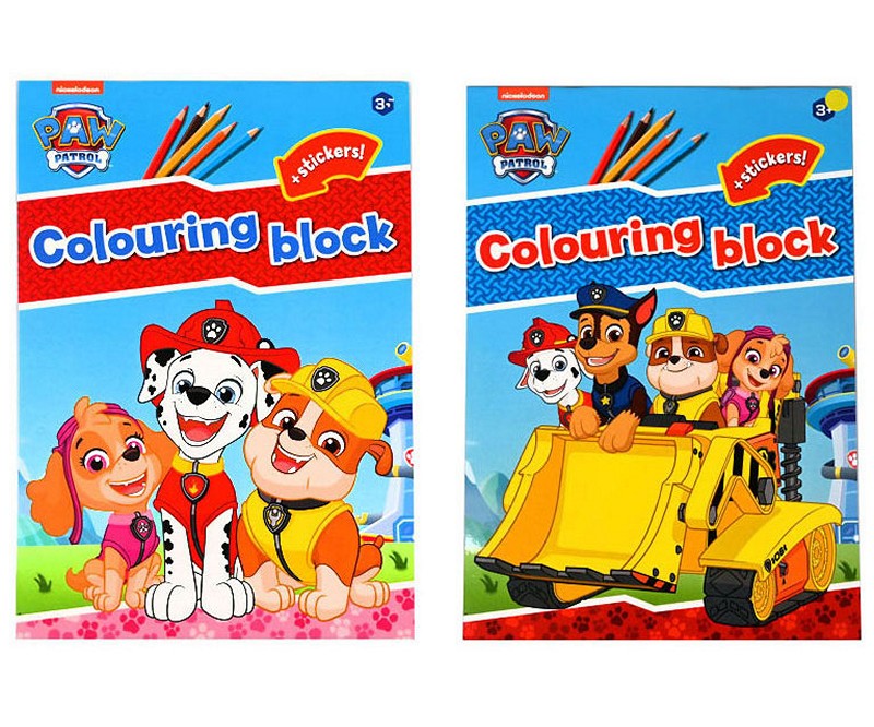 Paw Patrol Libro da colorare "Coloring Block" + ad