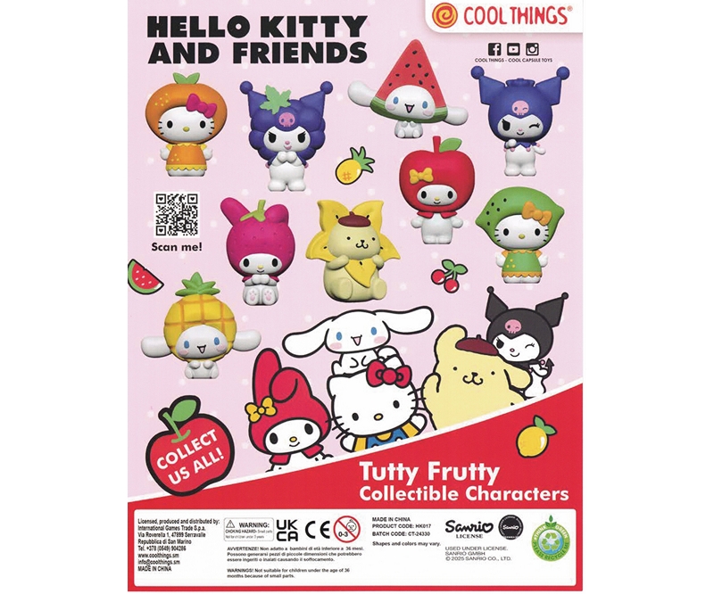 Capsula 65mm. Hello Kitty Tutto fruttato