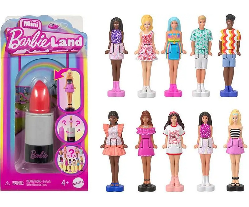 Mini Barbie Land Mini Doll 4cm + Rossetto 7,5x15cm