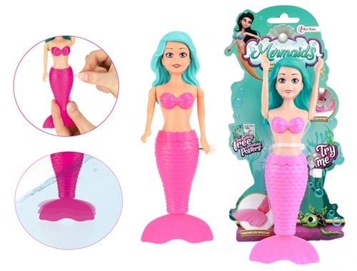 MERMAIDS Zeemeerminpop met bewegende staart 18cm