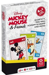 Disney Mickey Mouse & Friends 4 in 1 Kaartspel (Kwartet, Mau Mau, Schnipp Schnapp +Memo) 7x10,5cm