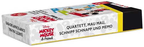 Disney Mickey Mouse & Friends Juego de cartas 4 en 1 (Cuarteto, Mau Mau, Schnipp Schnapp + Memo) 7x10,5cm-3