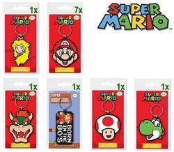 Super Mario Keychain 2D PVC assorted 6,5x12cm 