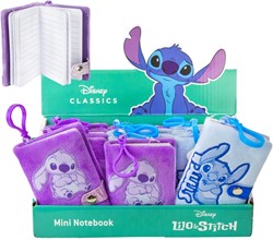 Disney Lilo & Stitch Mini Pluche Notitieboekje 7x10cm + bagclip in display (12)