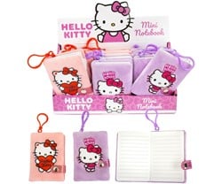 Hello Kitty Mini Pluche Notitieboekje 7x10cm + bagclip in display (12)