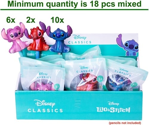 Disney Lilo & Stitch Squishy Pencil Topper 5,5cm 3 assortitis in giftbag 10x13cm in display (18)