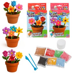 Putty air dry set Bloemen met accessoires (diy) 3 assorti 12x21cm