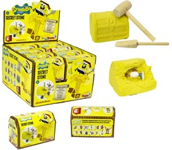 SpongeBob Secret Stone Zand-Schatkist 6x9,5cm + Figuur 2,5cm assorti in display (16)