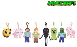 Minecraft Pluche Bagclip 12cm 8 assorti
