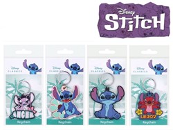 Disney Lilo & Stitch Porte-clés 2D  PVC 4 assortis 8x8cm