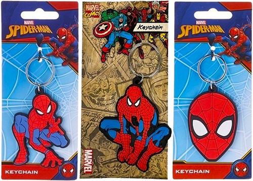 Sleutelhanger 2D Spiderman PVC 3 assorti 6,5x12cm