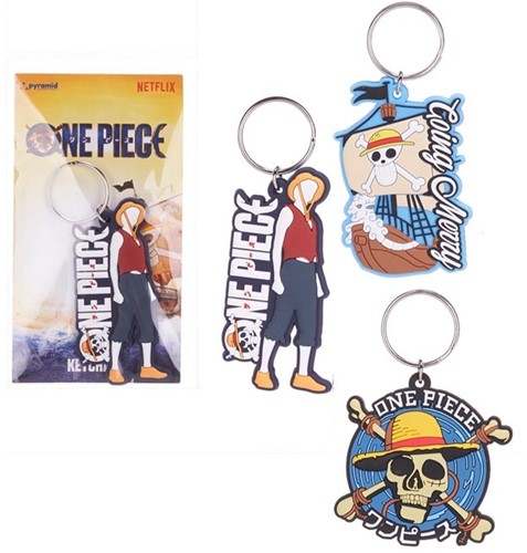 One Piece Porte-clés 2D PVC assortis 7x12,5cm