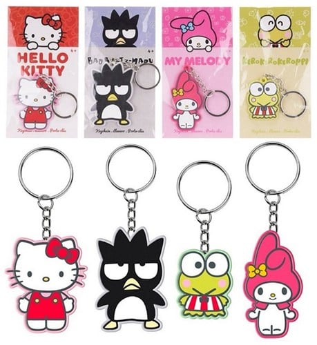 Hello Kitty Sleutelhanger 2D PVC 4 assorti 8x15cm