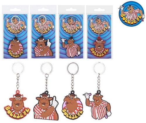 Bullseye 2D Sleutelhanger 4 assorti 7x16cm