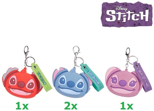 Disney Lilo & Stitch PVC Coin Purse 3 assorti 12x8,5cm