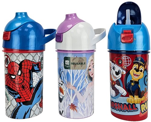 Fliptop waterbottle 6 assortitis 11x7x18cm-3