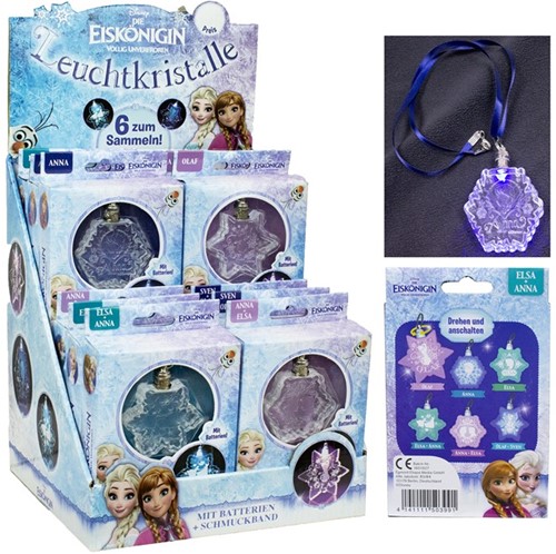 Disney Frozen lichtgevende kristallen met lint 9x14cm assorti in display (12) (Batterij kan leeg zijn)