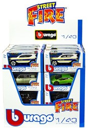 Burago Die Cast Cars 1:43 assortiti Street Fire Serie J 13x6x5,5cm in display (24)