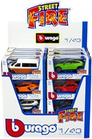 Burago Die Cast Cars 1:43 assorted Street Fire Serie F 13x6x5,5cm in display (24)