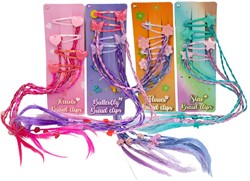 Pinces à cheveux tendance + Lot de 4 torsades 6,5 x 19 cm, 4 modèles assortis