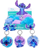 Disney Stitch key hanger plush pompom 7cm + plastic hanger 6cm 3 assorted in display