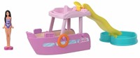 Mini Barbie Land Spielset Puppe mit Boot Farbwechsel 14x15cm im Display-2