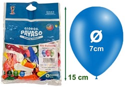 Ballon No3 sac 100 pcs assorti Couleur 15cm (ø 7cm)