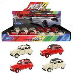 WELLY Citroën 2CV avec toit ouvrant 11,5cm 2 assortis in display (12)