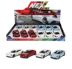 WELLY Porsche Taycan Turbo S assorties 11,5 cm en présentoir (12)