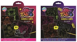 Glow in the Dark Scratch Cards 19,5x19,5cm 2 surtidos 21,5x21,5cm