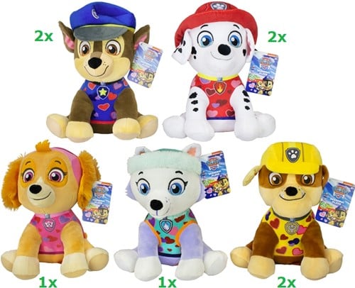 Paw Patrol Pluche zittend 5 assorti 25cm