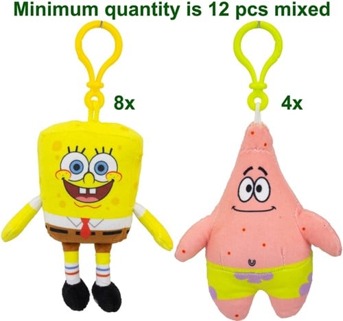 Spongebob Pluche Bagclip 2 assorti 12cm