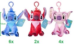 Disney Lilo & Stitch Plush Bagclip 3 assorted 14cm