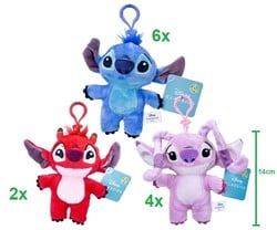 Disney Lilo & Stitch 2D Peluche Bagclip 3 assortis 14cm