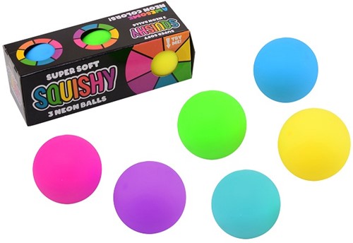 Super Soft Squishy Neon Ball 3-Pack 5x15cm