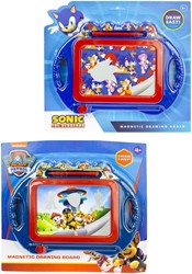 Magnetic drawing board Large 2 assorti Paw Patrol / Sonic 26,5x25,5cm