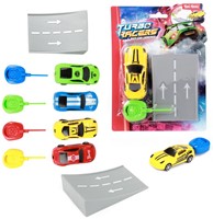TURBO RACERS Rallyeauto mit Shooter + Rampe 4-fach sortiert 16x21cm