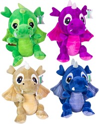 Pluche Draken 4 assorti 23cm