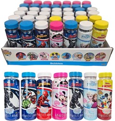 Pompas de jabón 6 fl oz / 177 ml, 4,5 × 14,5 cm, con licencias de Marvel y Disney, expositor (42)