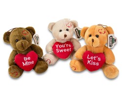 Plush Bear with heart 3 assorted 20cm
