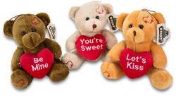 Plush Bear with heart 3 assorted 20cm