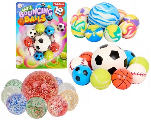 Bouncing Balls 10pcs assortitis 13x17cm