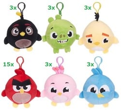 Angry Birds Squashy Podgies Plusch Bagclip 6 sortiert 9cm