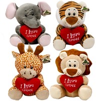 Plush Wildlife I Love You 4 assorted 23cm