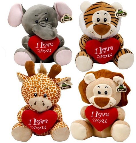 Plush Wildlife I Love You 4 assorted 23cm