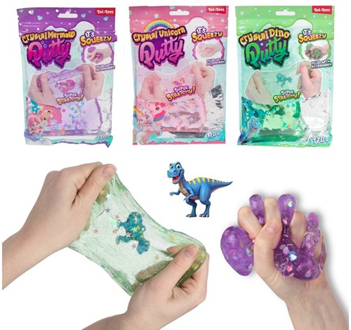 SLIME Crystal Glue Dino Unicorn Mermaid 3 assortiti 22x15cm